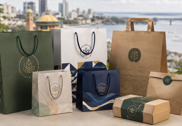 Sacolas personalizadas com identidade visual para lojas e empresas em Manaus