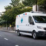 Ambulância privada em atendimento urbano em SP