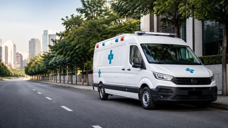 Ambulância privada em atendimento urbano em SP