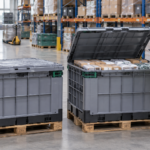 Caixa pallet bin para estoque em armazém logístico